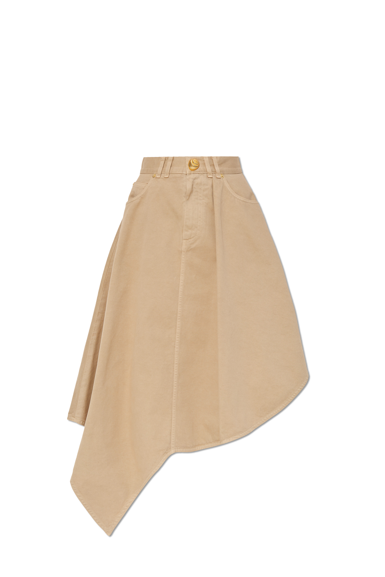 スカート BALMAIN Woman Skirt Beige AF1LB005KB02 GFE Short pleated skirt in grain de poudre - Women | BALMAIN